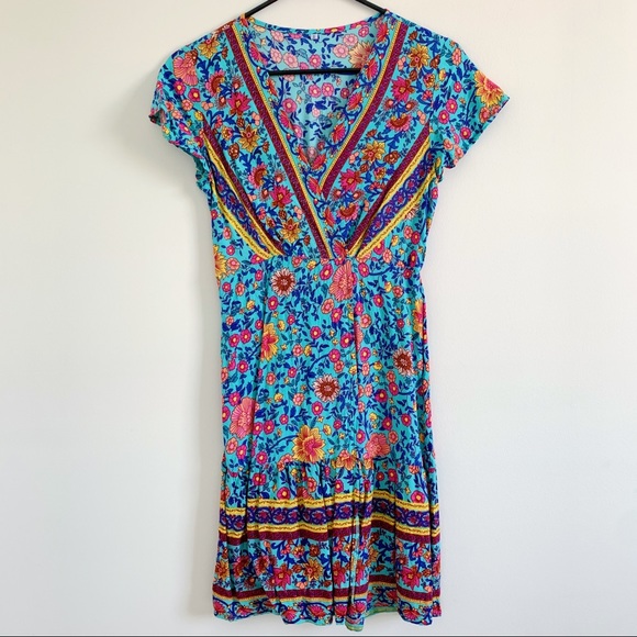 Bright & Colorful Wrap Dress - Picture 3 of 6